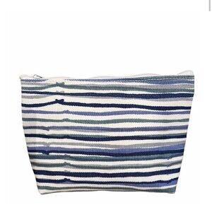 Hable Construction Canvas Azure Stripe Large Clutch
